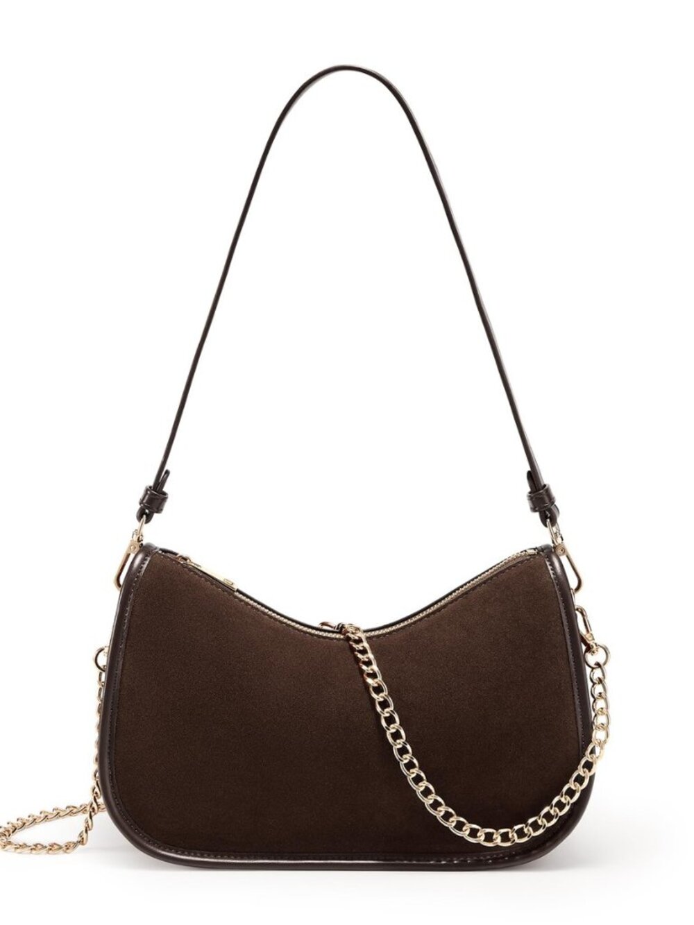 KALIDI Faux Suede Shoulder Bag Crossbody Fall Purse Women Zipper Handbag